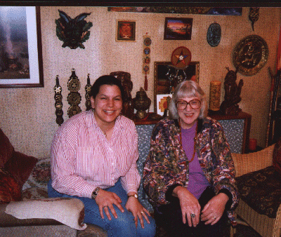 Me and Doreen in her flat during one of my visits to her home on a hot summers day