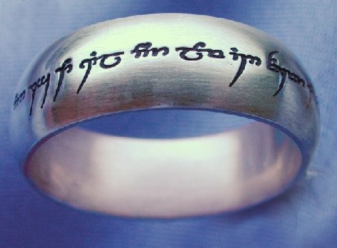 The ring has been designed as a wedding band for couples as the wording in